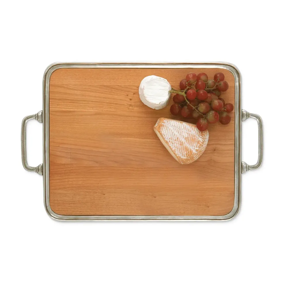 Match Dinnerware|Cheese Tray with Handles, Cherry Wood, Large