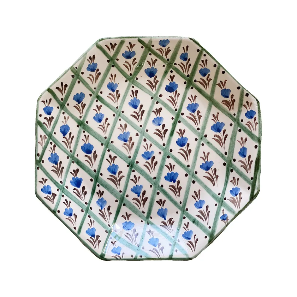 Carolina Irving and Daughters Dinnerware|Chita Green Trellis Dessert Plate