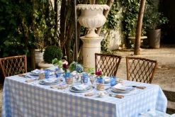 Loulou La Dune Place Settings & Linens|Chloe Gingham Tablecloth in Blue