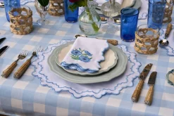 Loulou La Dune Place Settings & Linens|Chloe Gingham Tablecloth in Blue