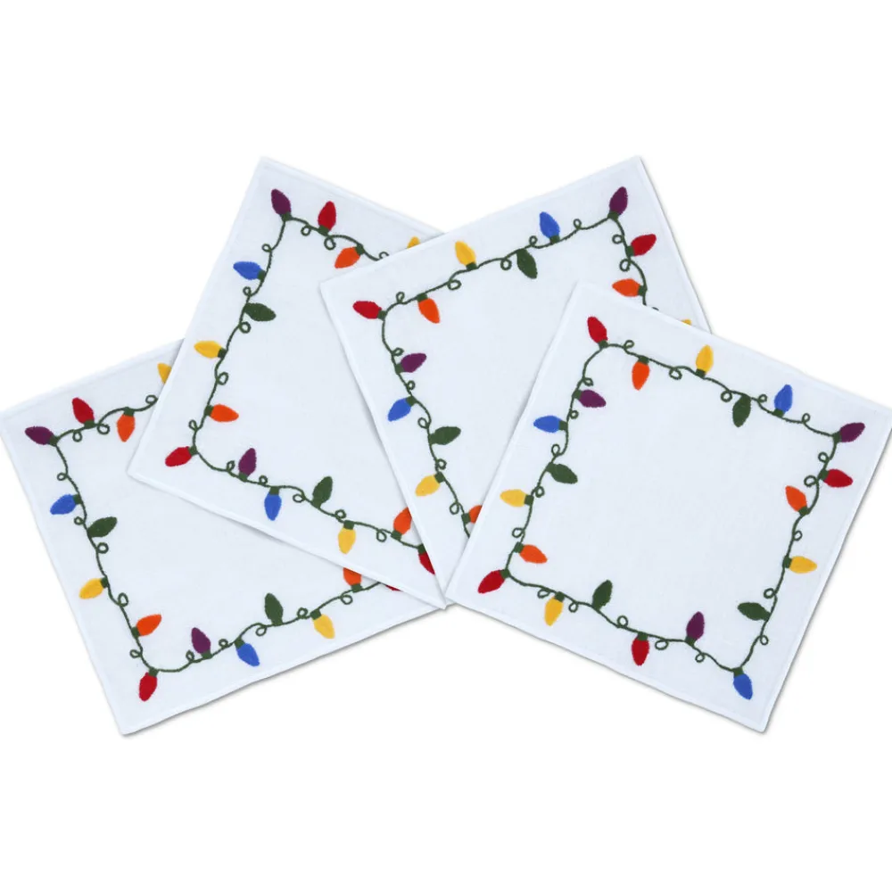 Chefanie Place Settings & Linens|Christmas Lights Cocktail Napkins, Set of 4