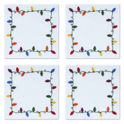 Chefanie Place Settings & Linens|Christmas Lights Cocktail Napkins, Set of 4