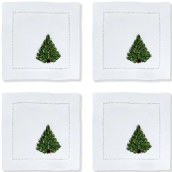 Chefanie Place Settings & Linens|Christmas Tree Cocktail Napkins, Set of 4