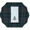 TriChi Design Place Settings & Linens|Christmas Tree Napkin and Tartan Stucco Placemat, Set of 2