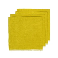 Caravan Place Settings & Linens|Chunky Linen Napkins in Lime, Set of 4