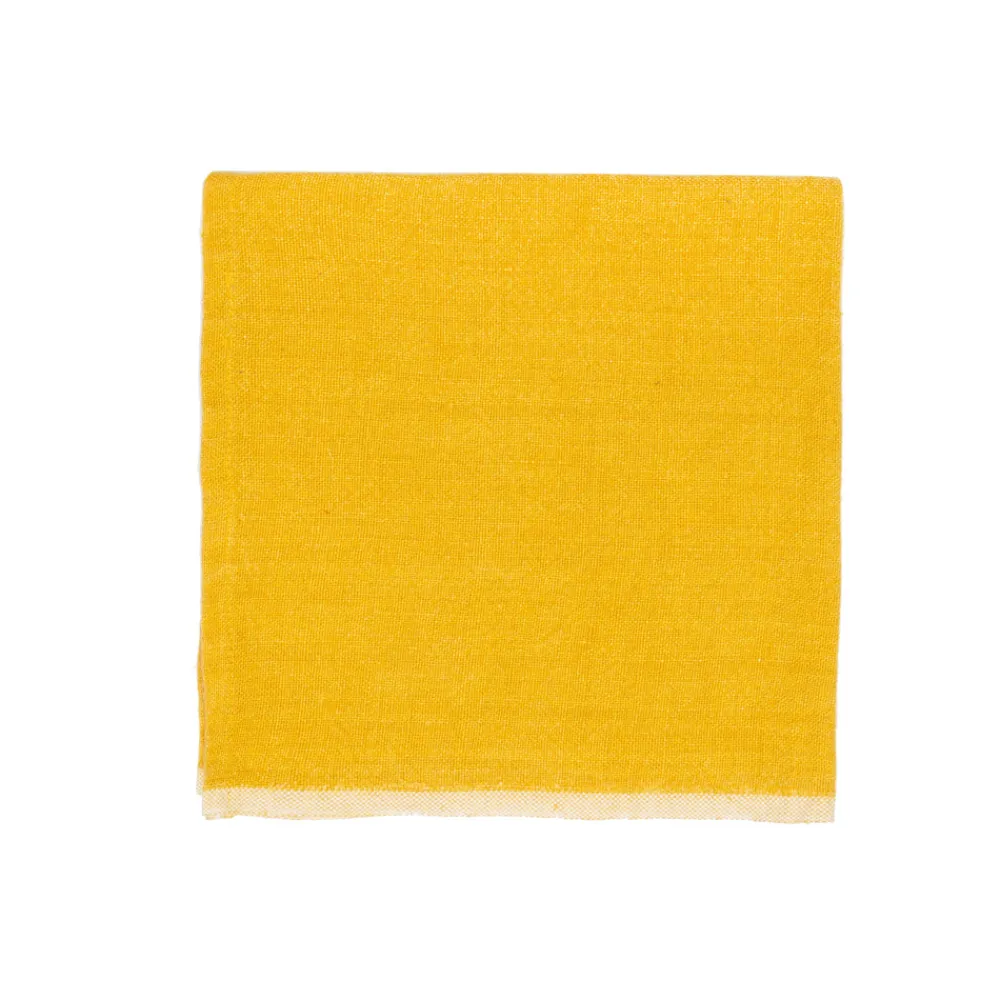 Caravan Place Settings & Linens|Chunky Linen Napkins in Mustard, Set of 4