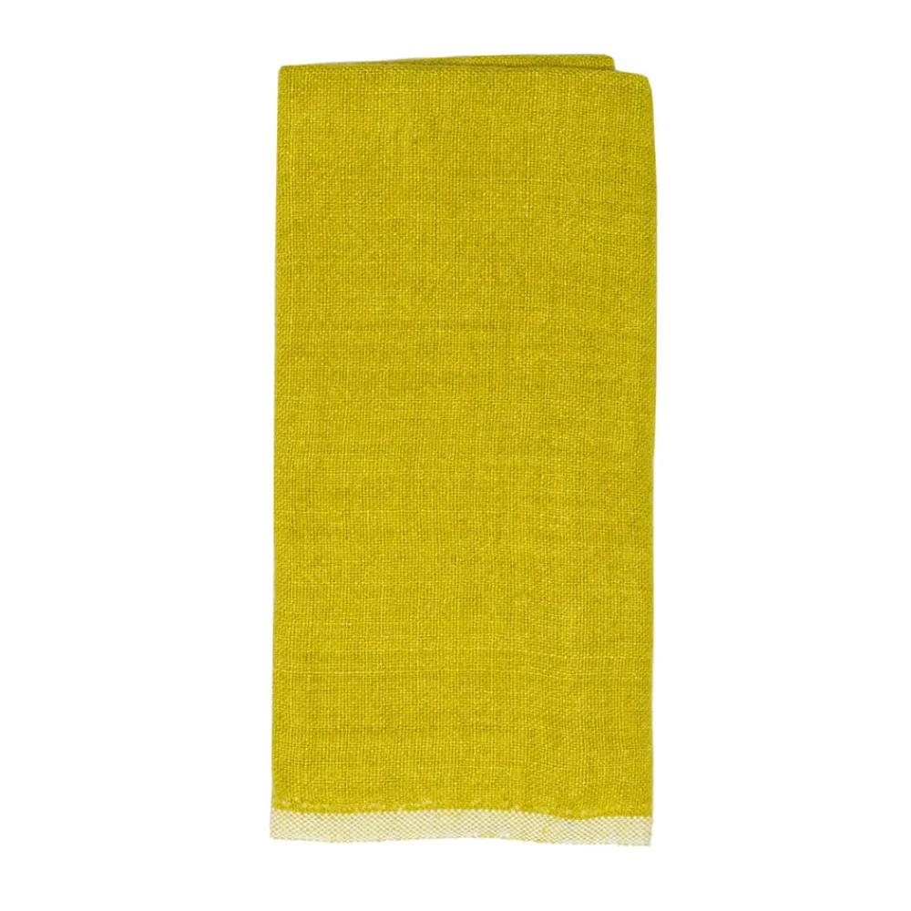 Caravan Place Settings & Linens|Chunky Linen Towels in Lime, Set of 2