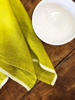 Caravan Place Settings & Linens|Chunky Linen Towels in Lime, Set of 2