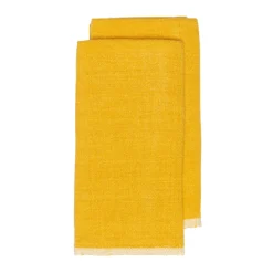 Caravan Place Settings & Linens|Chunky Linen Towels in Mustard, Set of 2
