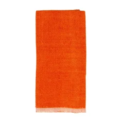 Caravan Place Settings & Linens|Chunky Linen Towels in Orange, Set of 2
