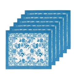 Couleur Nature Place Settings & Linens|Citron Mats in Bleu, Set of 6