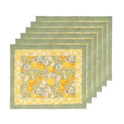Couleur Nature Place Settings & Linens|Citron Mats in Vert & Yellow, Set of 6