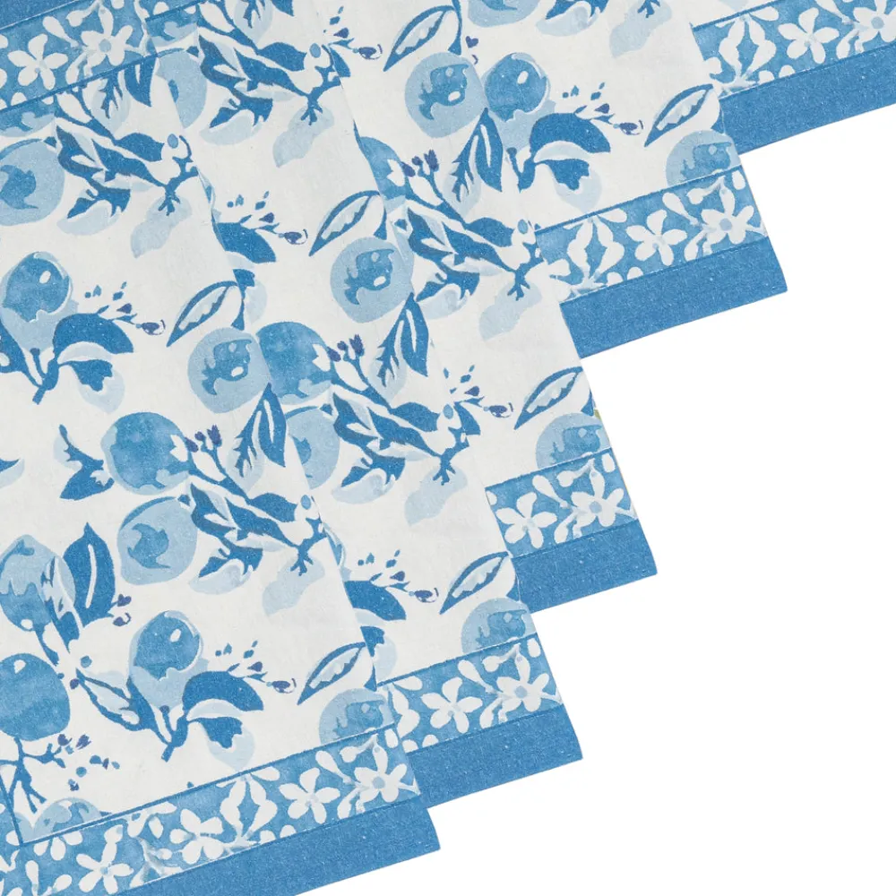 Couleur Nature Place Settings & Linens|Citron Napkins in Bleu, Set of 6