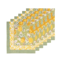 Couleur Nature Place Settings & Linens|Citron Napkins in Vert & Yellow, Set of 6