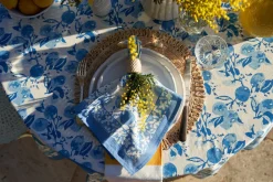 Couleur Nature Place Settings & Linens|Citron Tablecloth in Bleu