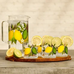 Petra Palumbo Glassware|Citrus Jug with Set of 6 Tumblers