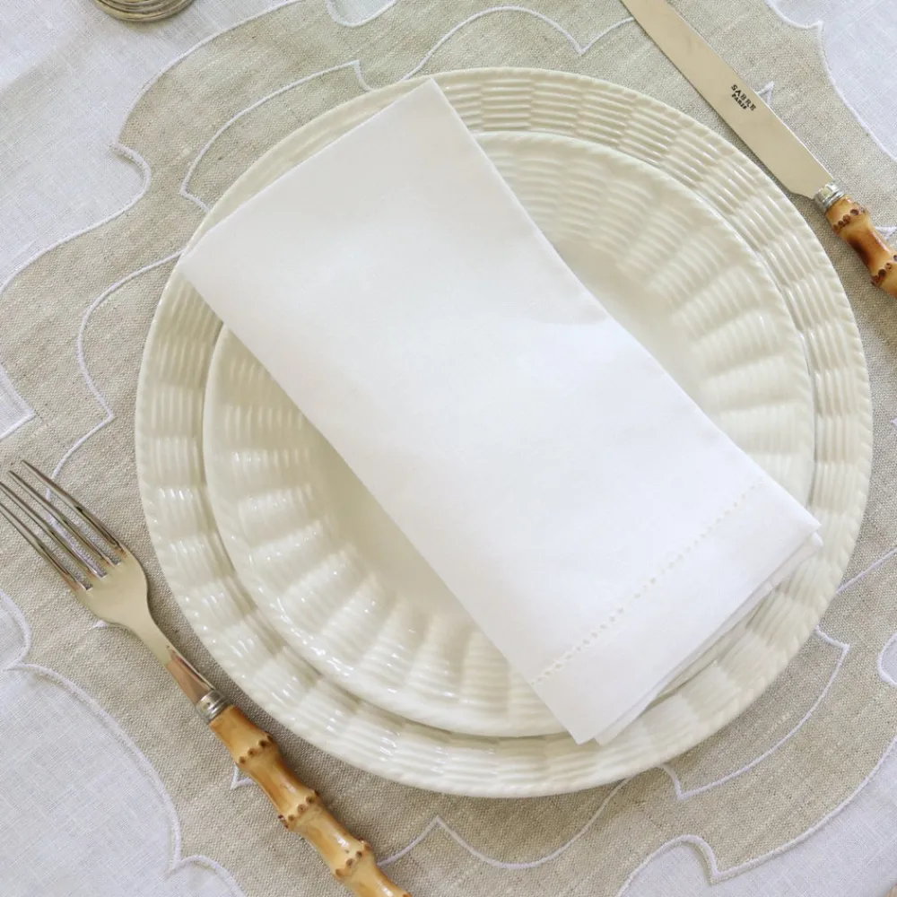 Rebecca Udall Place Settings & Linens|Classic Hemstitch Linen Napkin, White
