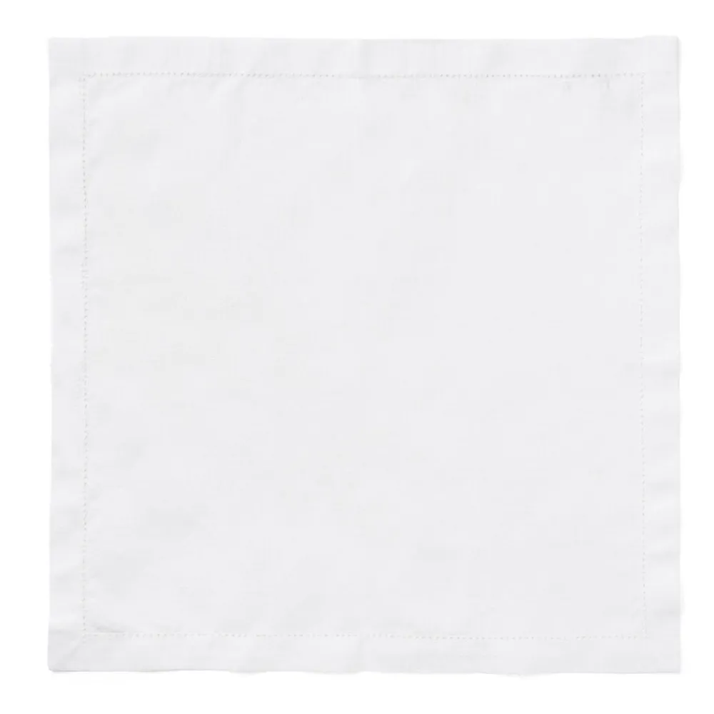 Rebecca Udall Place Settings & Linens|Classic Hemstitch Linen Napkin, White