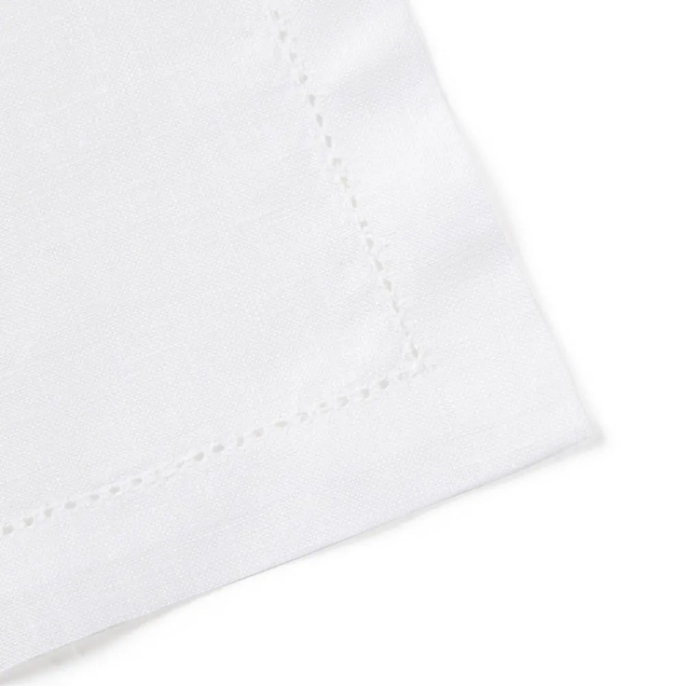 Rebecca Udall Place Settings & Linens|Classic Hemstitch Linen Napkin, White