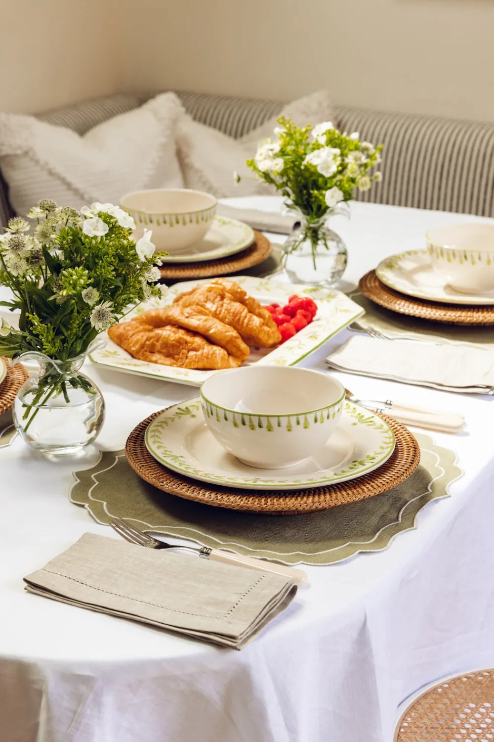 Rebecca Udall Place Settings & Linens|Classic Hemstitch Linen Napkin in Natural