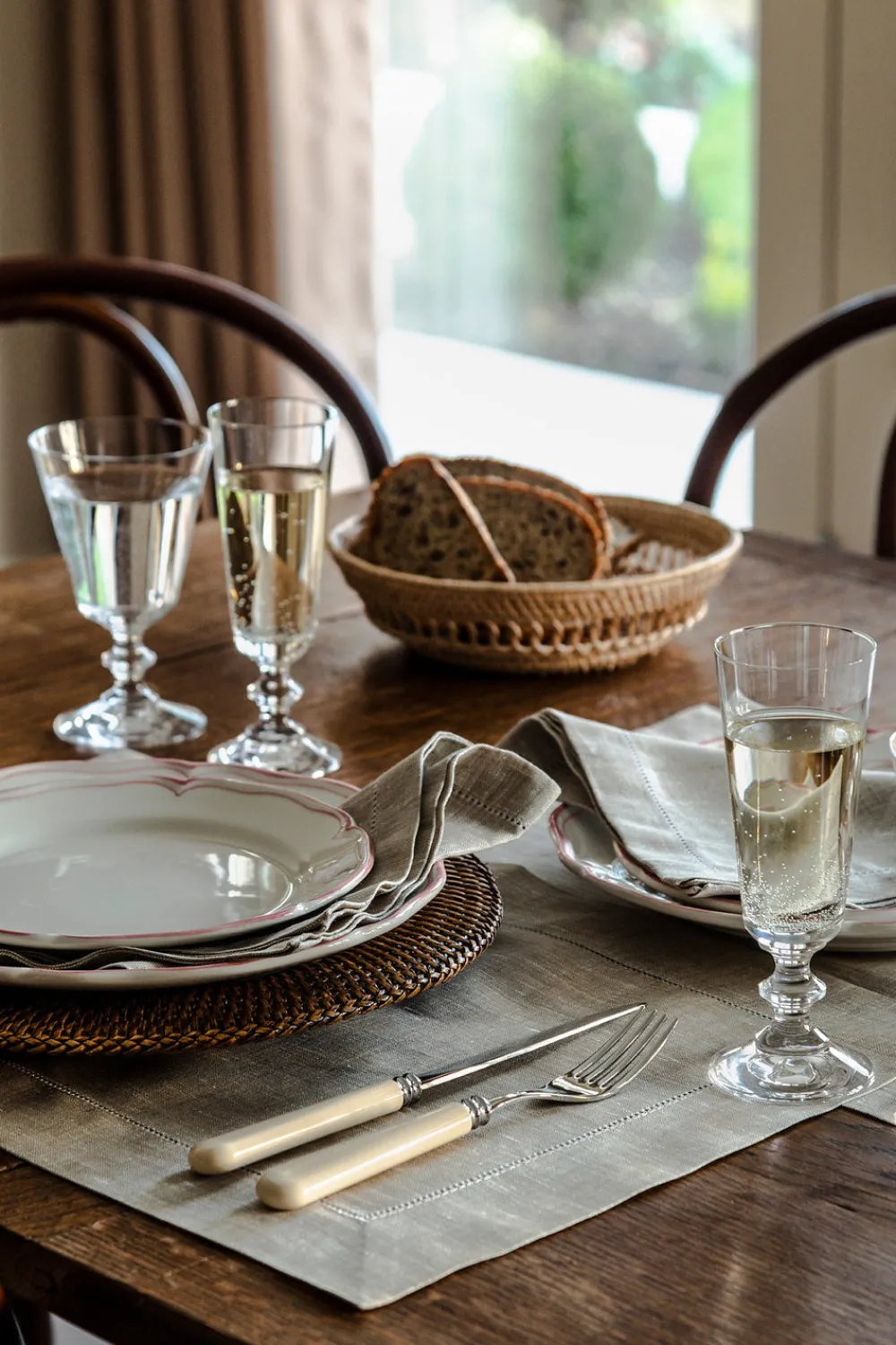 Rebecca Udall Place Settings & Linens|Classic Hemstitch Linen Placemat in Natural