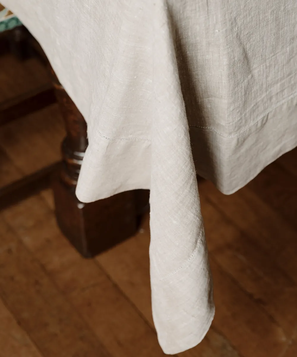 Rebecca Udall Place Settings & Linens|Classic Hemstitch Linen Tablecloth in Natural