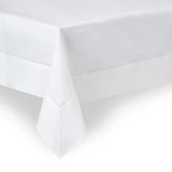 Rebecca Udall Place Settings & Linens|Classic Hemstitch Linen Tablecloth, White