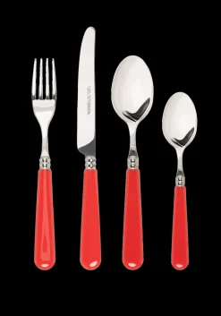 Late Afternoon Flatware|Classic Red Cutlery, Set of 16