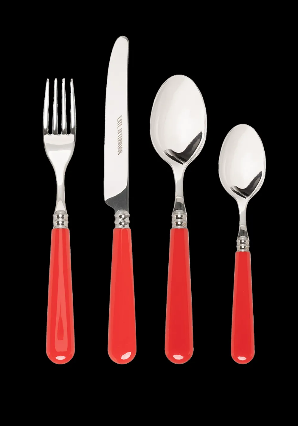 Late Afternoon Flatware|Classic Red Cutlery, Set of 16