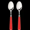 Late Afternoon Flatware|Classic Red Dessert Spoons, Set of 2