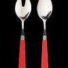 Late Afternoon Flatware|Classic Red Salad Server Set