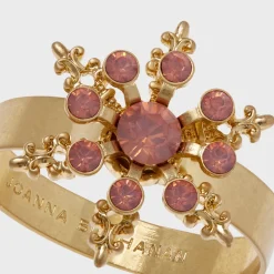 Joanna Buchanan Place Settings & Linens|Classic Snowflake Skinny Napkin Rings in Pastel, Set of Four