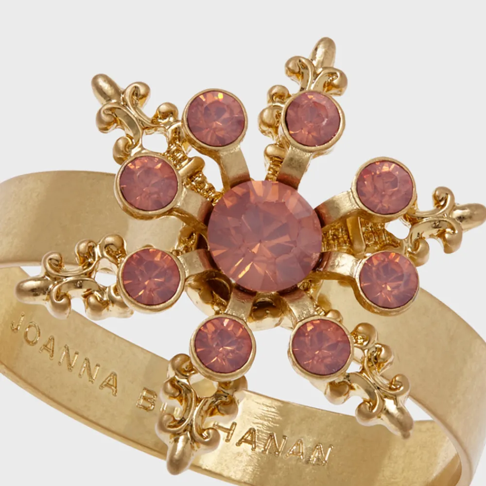 Joanna Buchanan Place Settings & Linens|Classic Snowflake Skinny Napkin Rings in Pastel, Set of Four