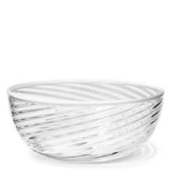 AERIN Dinnerware|Clementina Swirl Texture Large Bowl with White Rim