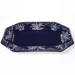 Carolina Irving and Daughters Dinnerware|Cobalt Lace Octagonal Platter