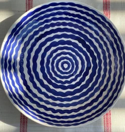 Carolina Irving and Daughters Dinnerware|Cobalt Squiggle Serving Bowl