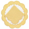 Loulou La Dune Place Settings & Linens|Colette Linen Placemats and Napkins, Set of 12 in Yellow