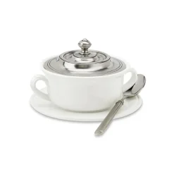 Match Silver|Dinnerware|Convivio Covered Soup Bowl with Plate