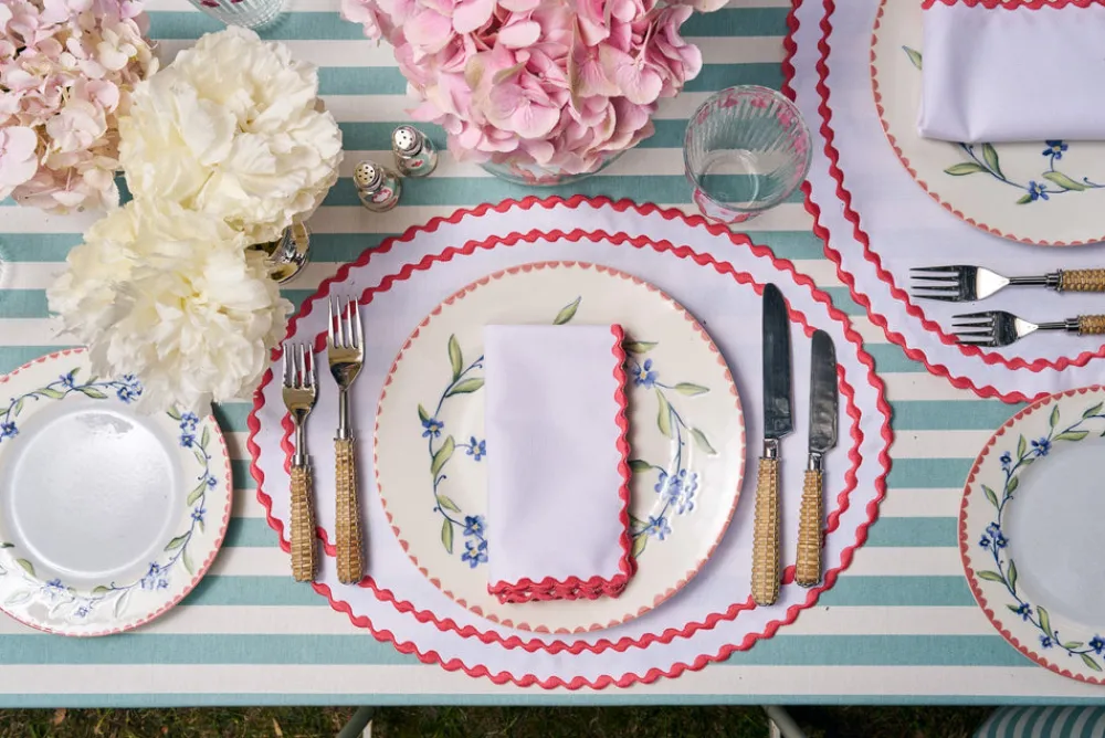 Loulou La Dune Place Settings & Linens|Cora Placemat And Napkin Set In Petal Pink