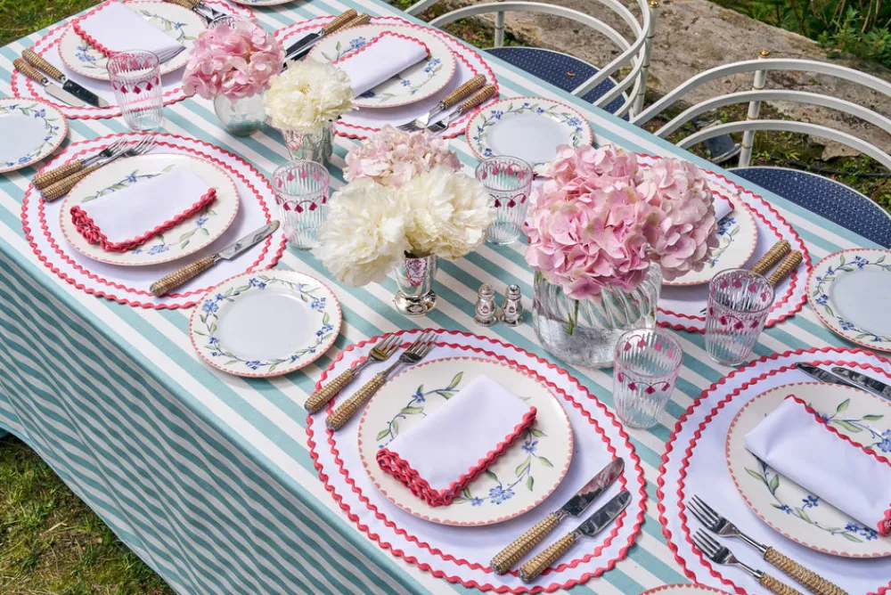 Loulou La Dune Place Settings & Linens|Cora Placemat And Napkin Set In Petal Pink