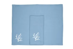 TriChi Design Place Settings & Linens|Coral Collection Napkin and Placemat in Mavi, Set of 2