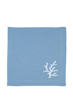 TriChi Design Place Settings & Linens|Coral Collection Napkin and Placemat in Mavi, Set of 2