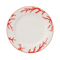 Este Ceramiche Dinnerware|Coral Dessert Plates in Red, Set of 6