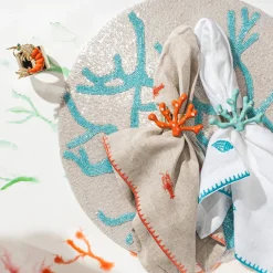 Joanna Buchanan Place Settings & Linens|Coral Napkin Rings in Coral, Set of Four