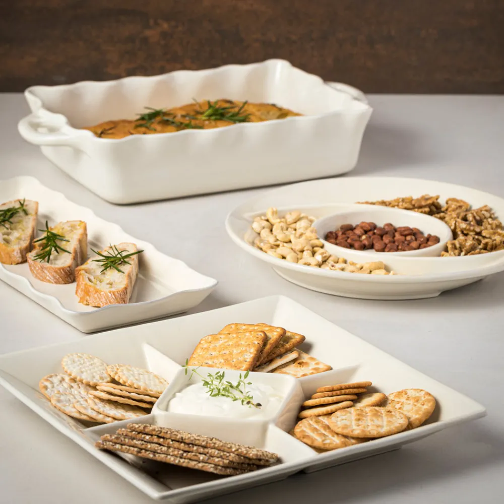 Costa Nova Dinnerware|Cook & Host Collection Chip & Dip in White