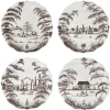Juliska Dinnerware|Country Estate Party Plate Assorted, Set of 4 in Flint Grey