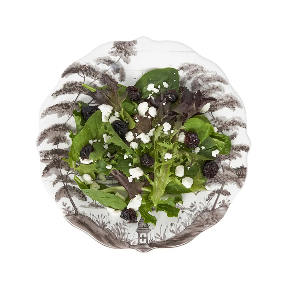 Juliska Dinnerware|Country Estate Party Plate Assorted, Set of 4 in Flint Grey