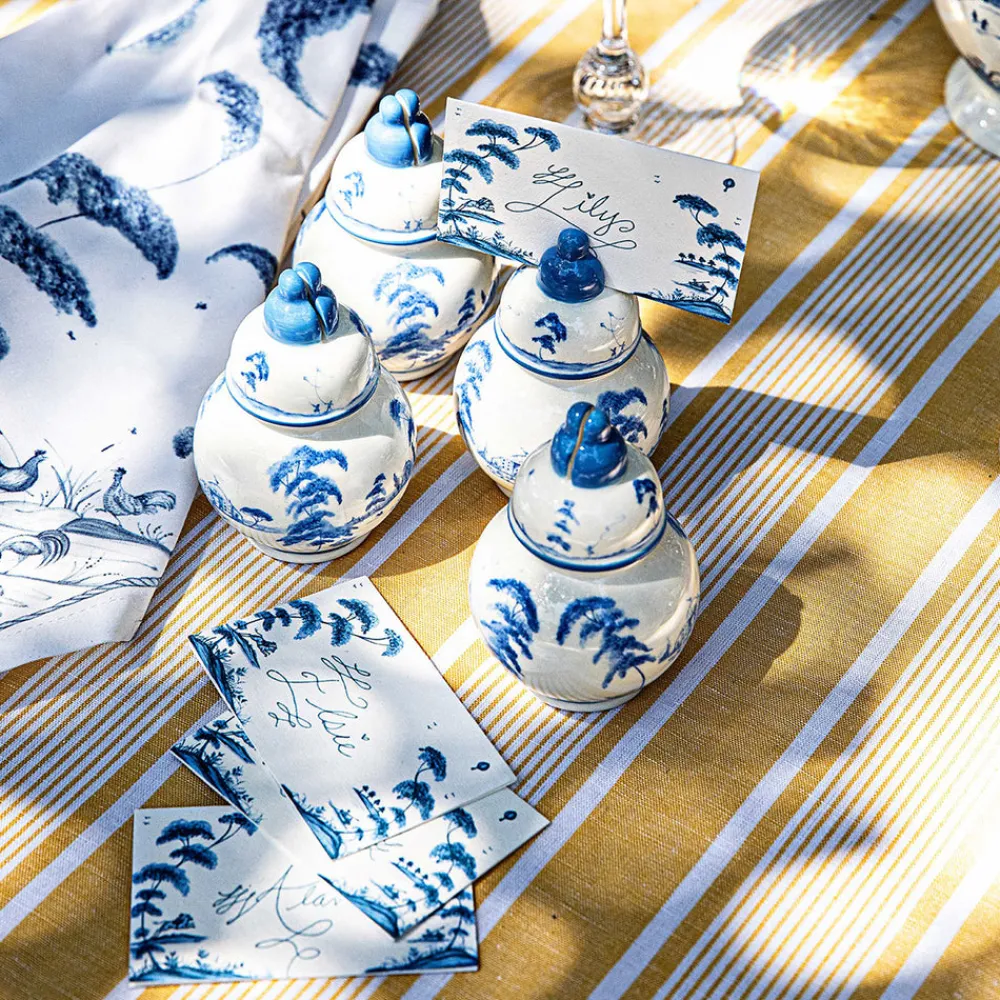 Juliska Place Settings & Linens|Country Estate Place Card Holder, Set of 4 in Delft Blue