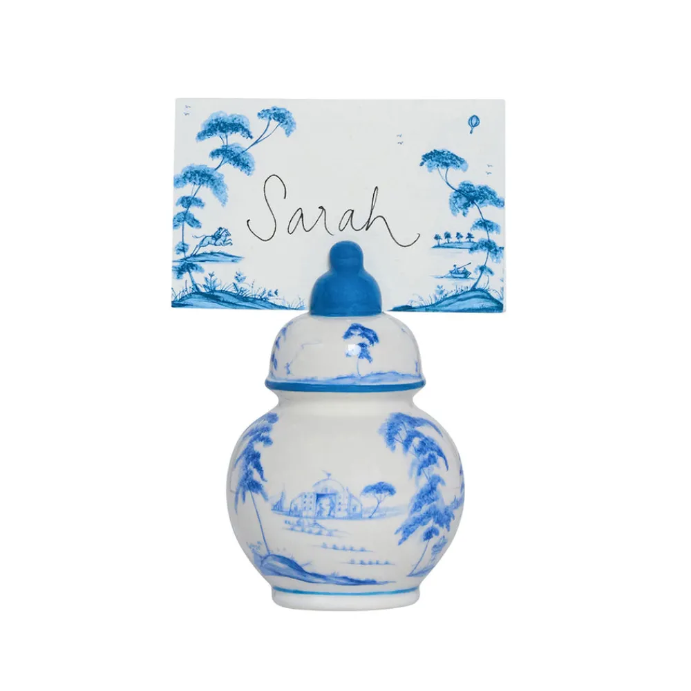 Juliska Place Settings & Linens|Country Estate Place Card Holder, Set of 4 in Delft Blue