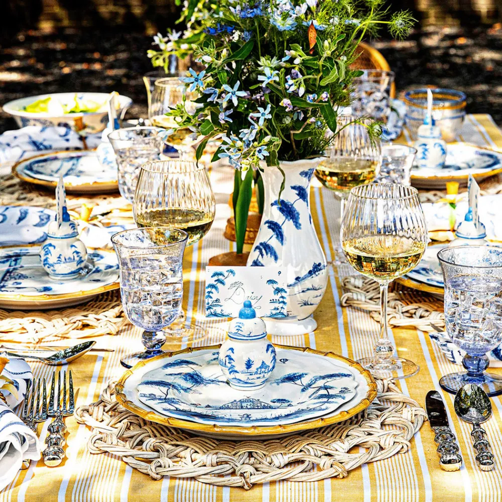 Juliska Place Settings & Linens|Country Estate Place Card Holder, Set of 4 in Delft Blue